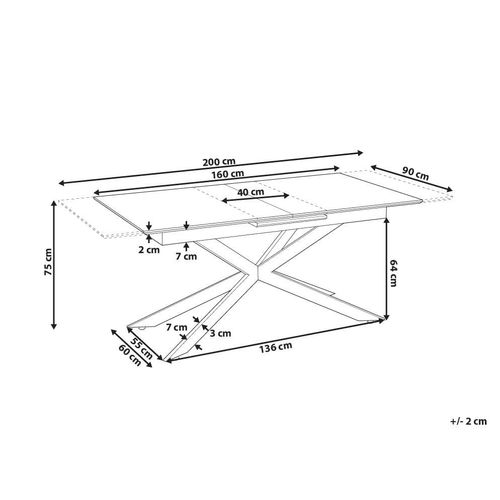 Table De Repas Finley Chêne Clair 160/200 Cm 90 Cm