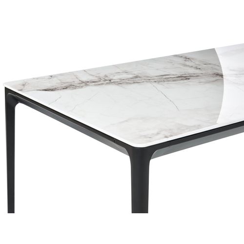 Table De Repas Jollein Marbre Blanc 140 Cm 80 Cm Verre