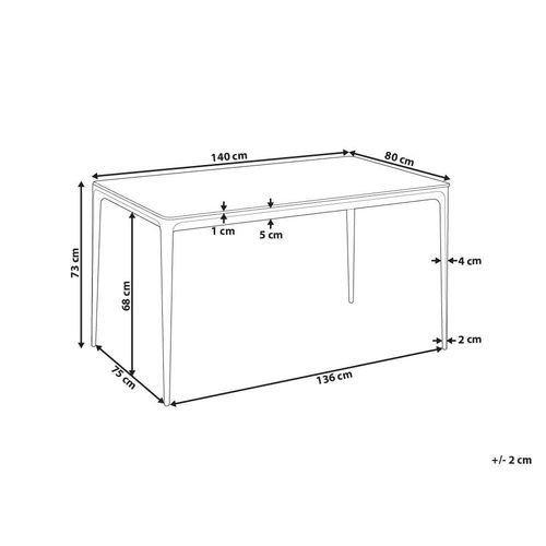 Table De Repas Jollein Marbre Blanc 140 Cm 80 Cm Verre