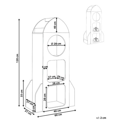 Bibliothèque 3 Étagères Cosmos 120 Cm Blanc