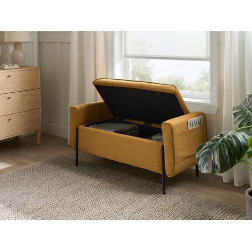 Banc De Rangement Lewes Tissu Moutarde