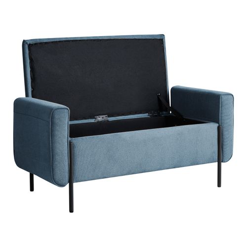 Banc De Rangement Lewes Tissu Bleu
