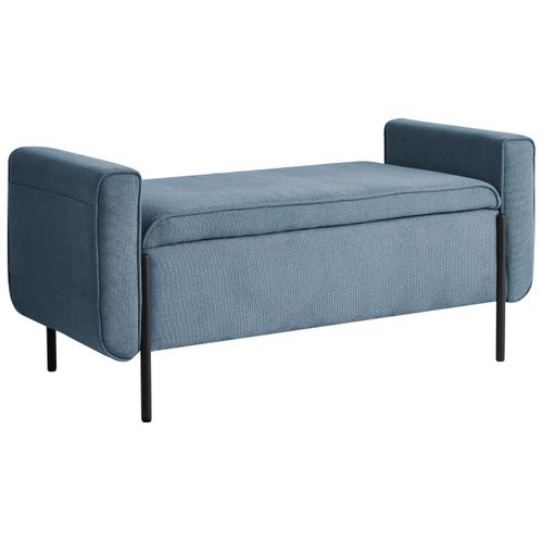 Banc De Rangement Lewes Tissu Bleu