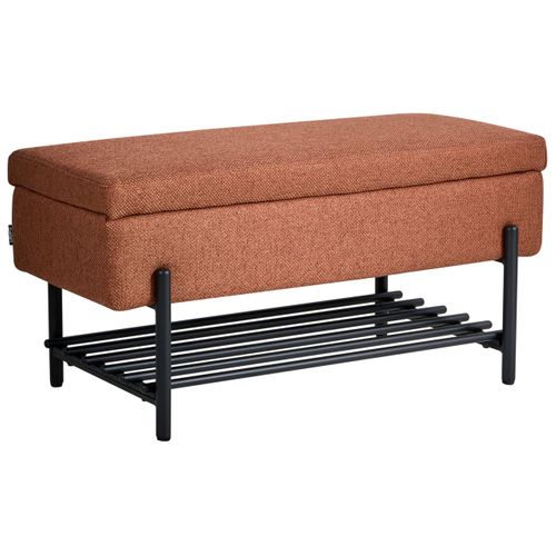 Banc De Rangement Solvang Tissu Marron Doré