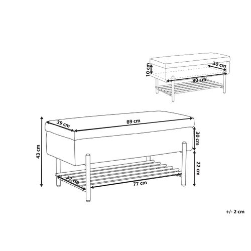 Banc De Rangement Solvang Tissu Marron Doré