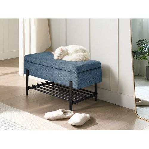 Banc De Rangement Solvang Tissu Bleu