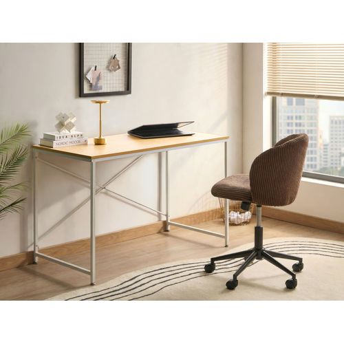 Table De Bureau Andaste Marron Clair/blanc 120 Cm 60 Cm