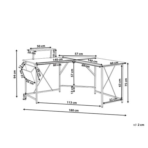 Table De Bureau Tacony Blanc 180 Cm 140 Cm