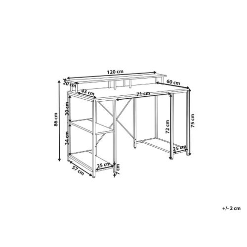 Table De Bureau Caddo Blanc 120 Cm 60 Cm Avec Étagères