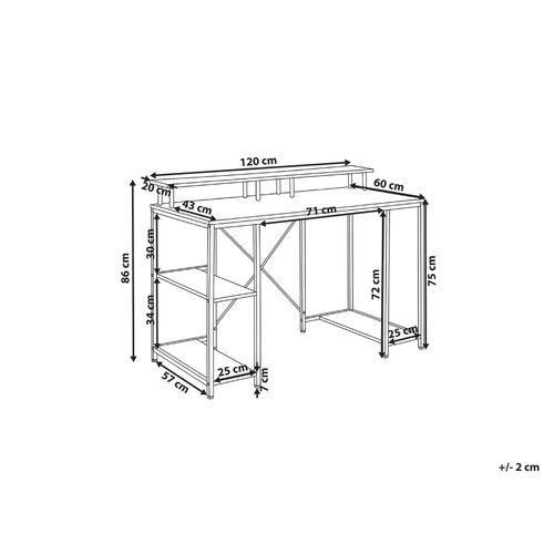 Table De Bureau Caddo Blanc 120 Cm 60 Cm Avec Étagères