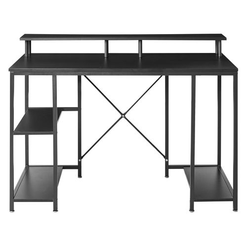 Table De Bureau Caddo Noir 120 Cm 60 Cm Avec Étagères