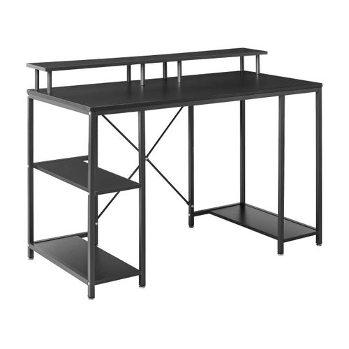 Table De Bureau Caddo Noir 120 Cm 60 Cm Avec Étagères