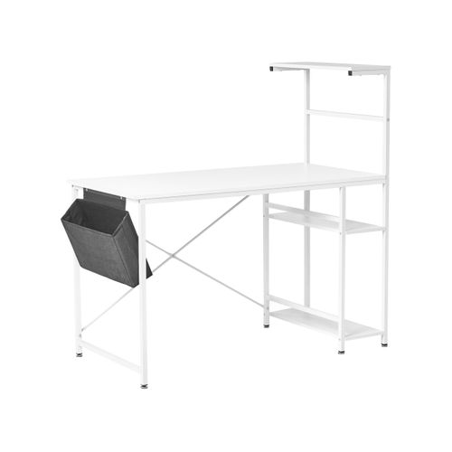 Table De Bureau Aramingo Blanc 120 Cm 60 Cm Avec Rangement