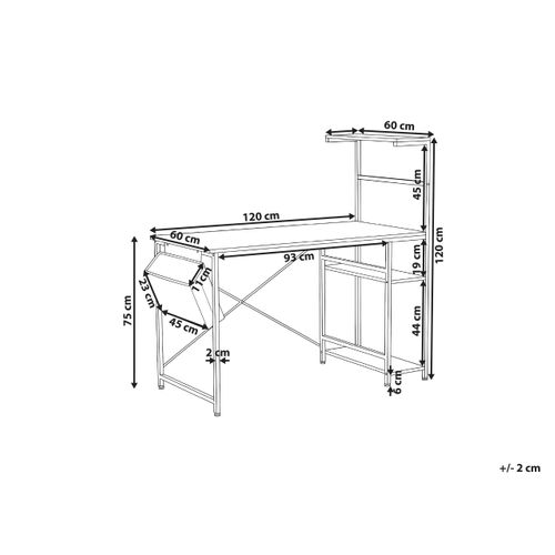 Table De Bureau Aramingo Blanc 120 Cm 60 Cm Avec Rangement