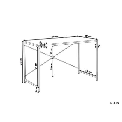 Table De Bureau Andaste Blanc 120 Cm 60 Cm