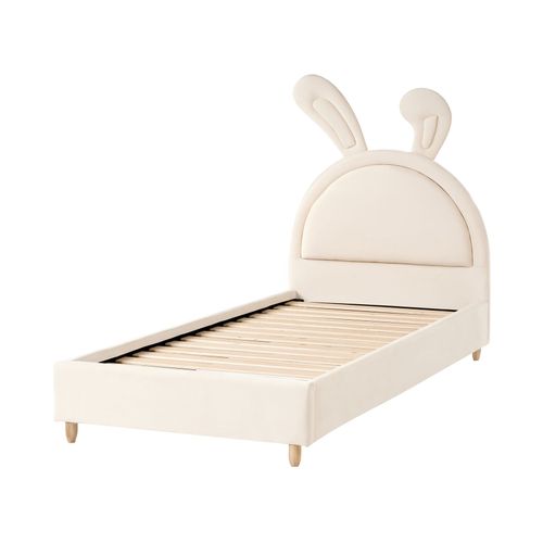 Lit D'enfant Lapin Velours Lallias 90 X 200 Cm Beige