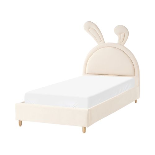 Lit D'enfant Lapin Velours Lallias 90 X 200 Cm Beige