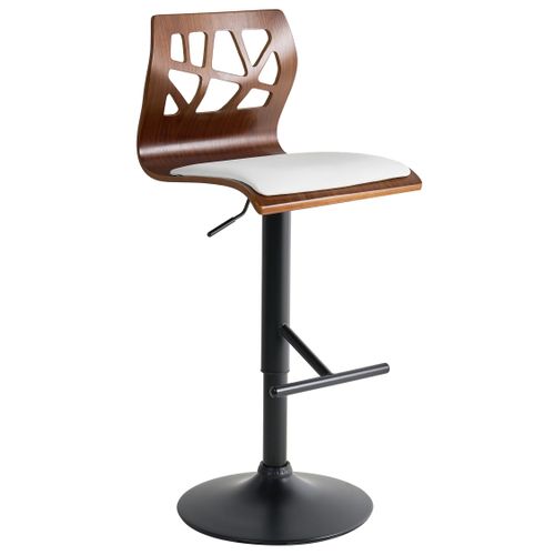 Lot De 2 Chaises De Bar Petersburg Cuir Pu Blanc/noir