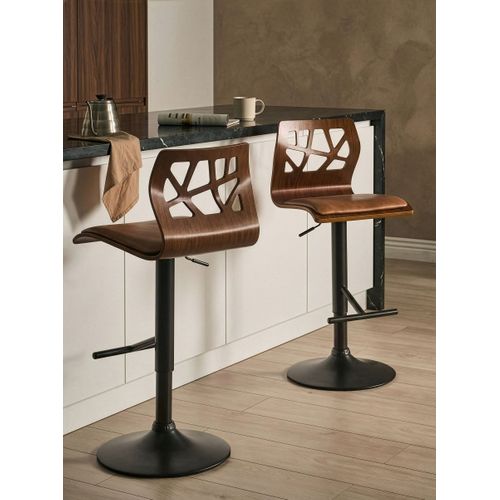 Lot De 2 Chaises De Bar Petersburg Cuir Pu Marron/noir