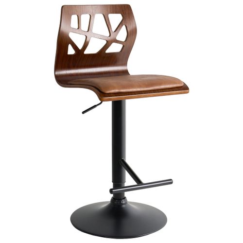 Lot De 2 Chaises De Bar Petersburg Cuir Pu Marron/noir