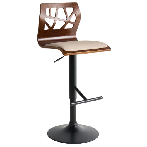 Lot De 2 Chaises De Bar Petersburg Cuir Pu Noir/beige