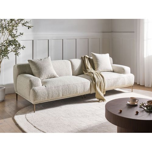 Canapé 3 Places Matila Bouclé Blanc Cassé