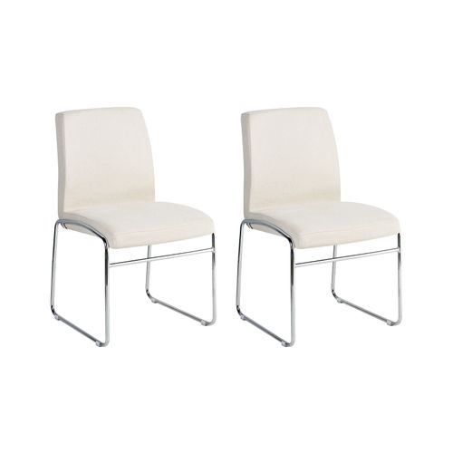 Lot De 2 Chaises De Salle à Manger Lecco Tissu Beige Clair