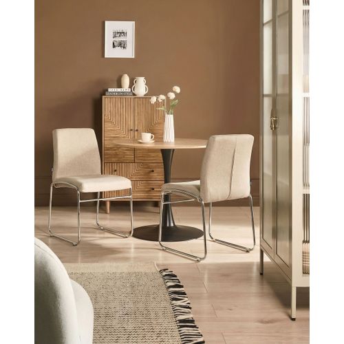 Lot De 2 Chaises De Salle à Manger Lecco Tissu Beige