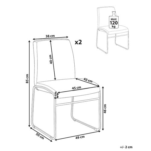 Lot De 2 Chaises De Salle à Manger Lecco Tissu Beige