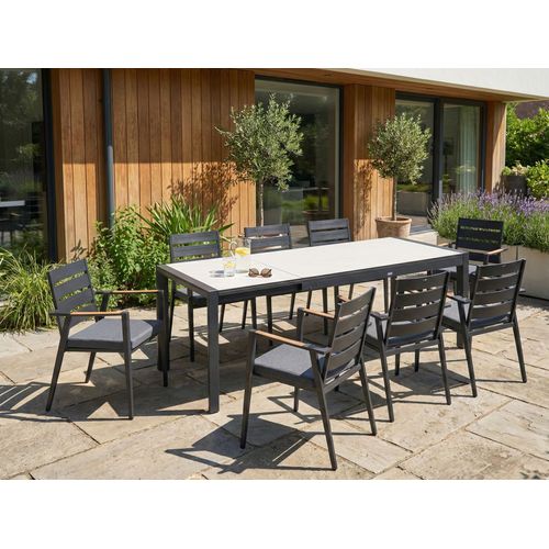 Table De Salle à Manger De Jardin Extensible Binasco 160/220 Cm 90 Cm Beige