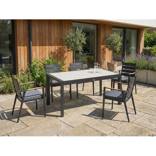 Table De Salle à Manger De Jardin Extensible Binasco 160/220 Cm 90 Cm Beige