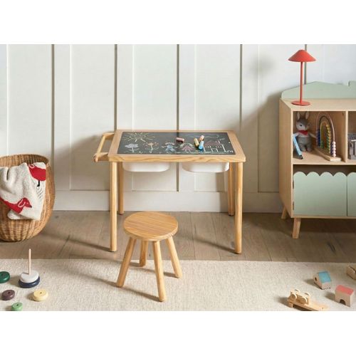 Ensemble Table Et Chaise Pour Enfants Kempsey Marron Clair Avec Rangement