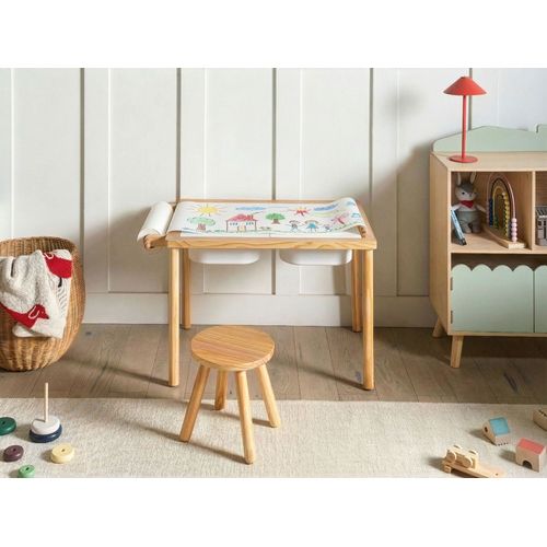 Ensemble Table Et Chaise Pour Enfants Kempsey Marron Clair Avec Rangement