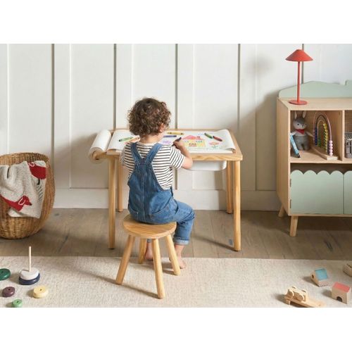 Ensemble Table Et Chaise Pour Enfants Kempsey Marron Clair Avec Rangement