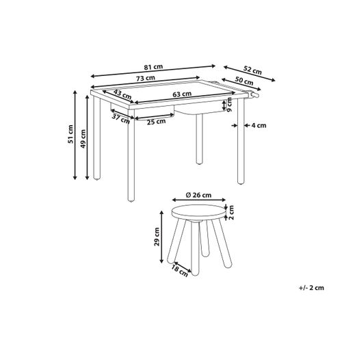 Ensemble Table Et Chaise Pour Enfants Kempsey Marron Clair Avec Rangement