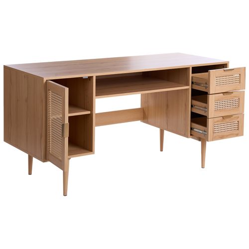 Table De Bureau Raffra Marron Clair 140 Cm 60 Cm