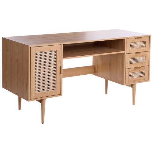 Table De Bureau Raffra Marron Clair 140 Cm 60 Cm