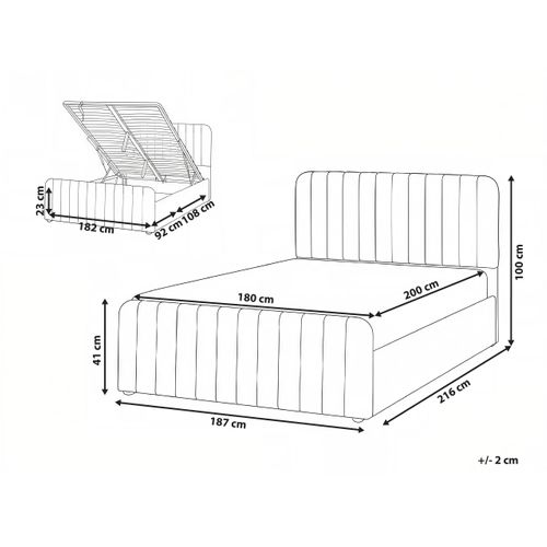 Lit Ottoman Bouclé Lunan 180 X 200 Cm Blanc