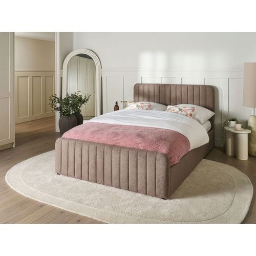 Lit Ottoman Bouclé Lunan 140 X 200 Cm Taupe