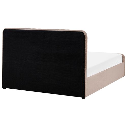Lit Ottoman Bouclé Lunan 140 X 200 Cm Taupe