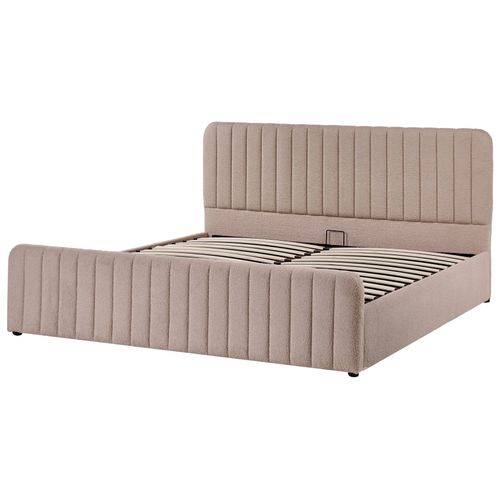 Lit Ottoman Bouclé Lunan 180 X 200 Cm Taupe
