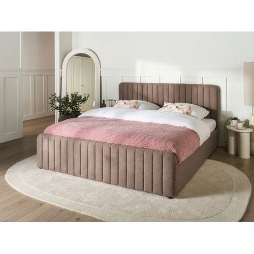 Lit Ottoman Bouclé Lunan 180 X 200 Cm Taupe