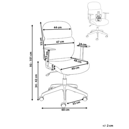 Chaise De Bureau Lexor Tissu Gris Clair
