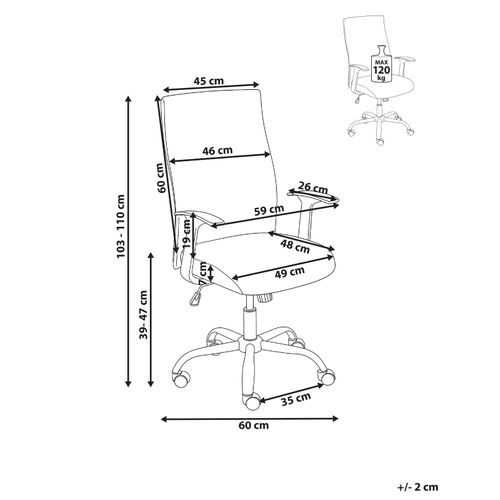 Chaise De Bureau Zuno Tissu Noir