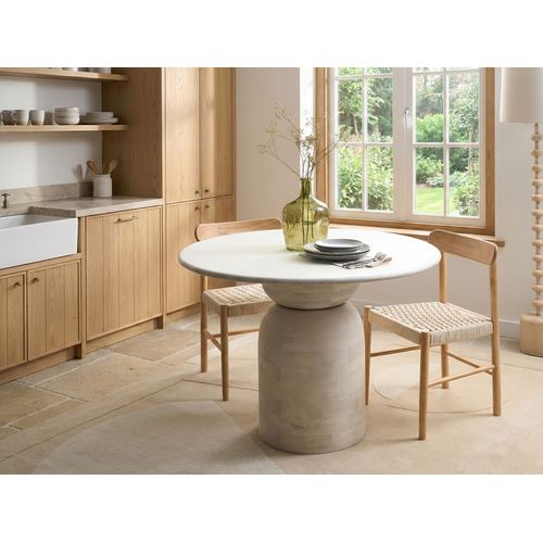 Table De Repas Murtle Blanc 110 Cm 110 Cm Bois De Manguier
