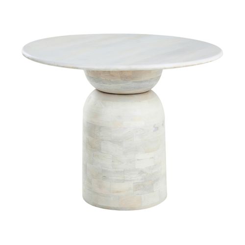 Table De Repas Murtle Blanc 110 Cm 110 Cm Bois De Manguier