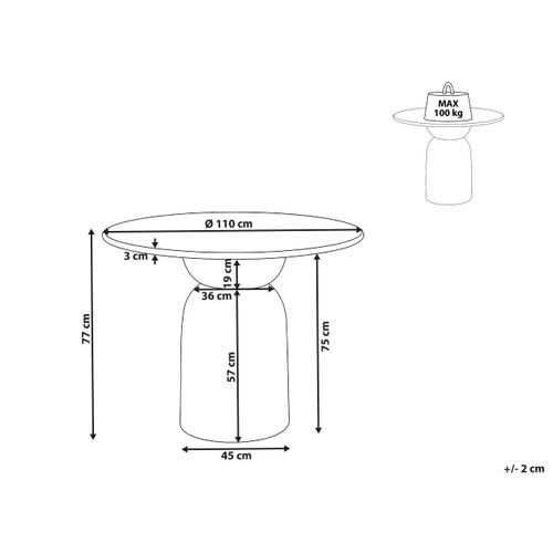 Table De Repas Murtle Blanc 110 Cm 110 Cm Bois De Manguier