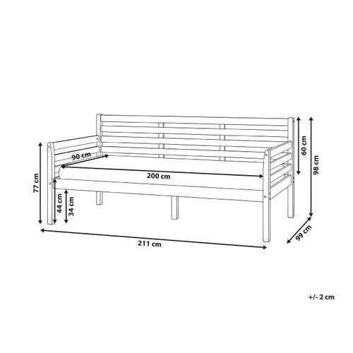 Lit De Jour Bois Theza 90 X 200 Cm Blanc