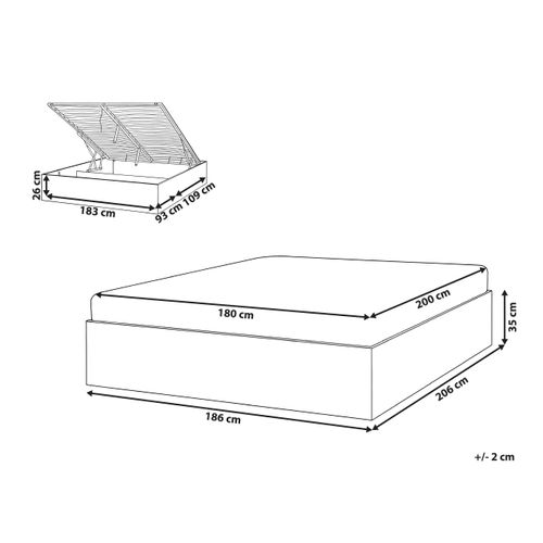 Lit Ottoman Etel 180 X 200 Cm Marron Clair