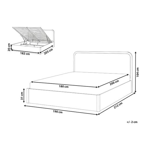 Lit Ottoman Perouges 180 X 200 Cm Marron Clair